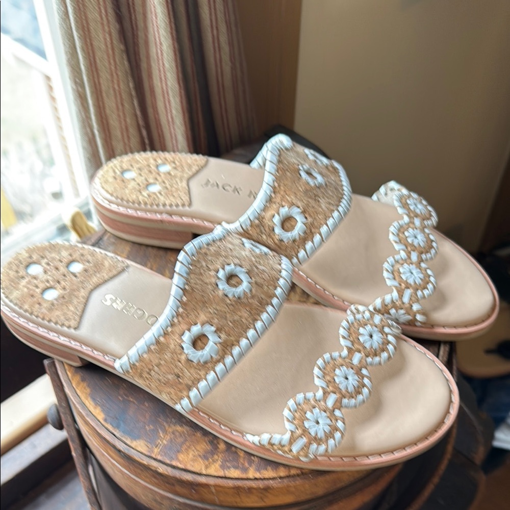 Jack Rogers Women's Tan and Blue Sandals
